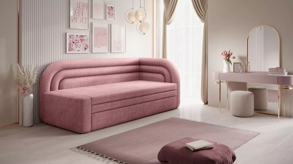 Dīvāns Fabillo Standard · Rozā · 86 × 223 × 80 cm