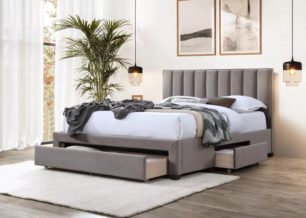 Gulta Grace ar stelāžu Guļamvietas platums: 120 cm, Guļamvietas garums: 200 cm, · Bēšs · 125 × 214 × 111 cm