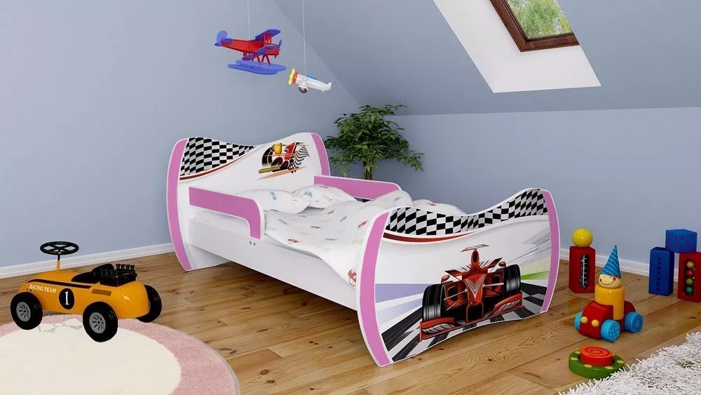 Bērnu gulta Dream L01 140x70 DM23 ar stelāžu Guļamvietas platums: 70 cm, Guļamvietas garums: 140 cm, · 94 × 144 × 71 cm