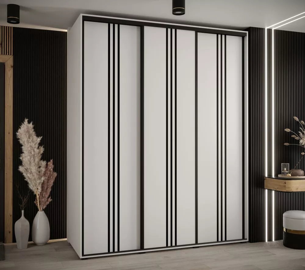 Skapis Cannes 6 · Balts · 200 × 60 × 205.2 cm