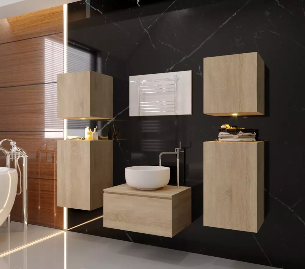 Vannas istabas komplekts Alius 19 ar LED · Ozols sonoma · 120 × 174 × 35 cm