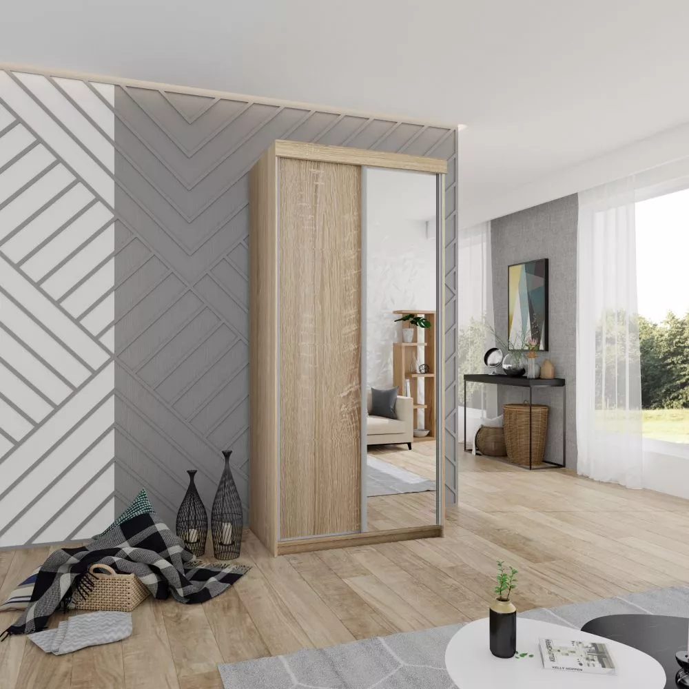 Skapis Top 23 ar LED · Ozols sonoma · 100 × 62 × 200 cm