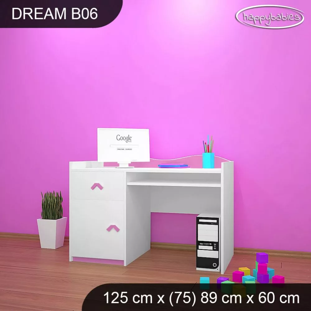 Bērnu rakstāmgalds Dream B06 Maksimālais augstums: 89 cm, · 125 × 75 × 60 cm