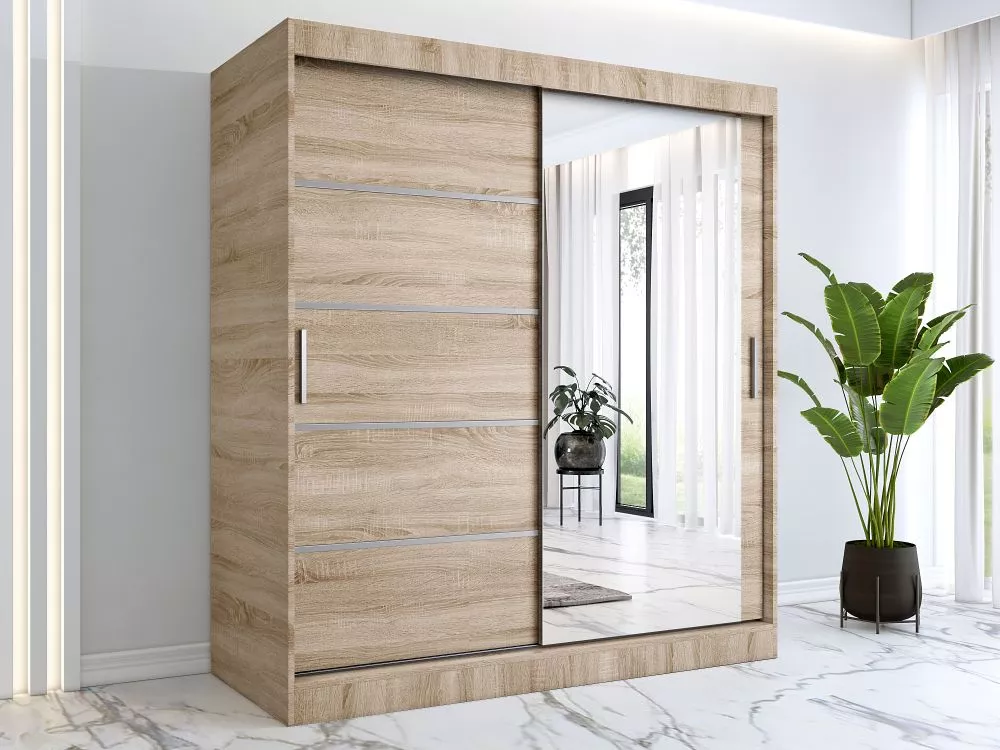 Skapis Pepe Mirror · Sonoma · 180 × 60 × 200 cm
