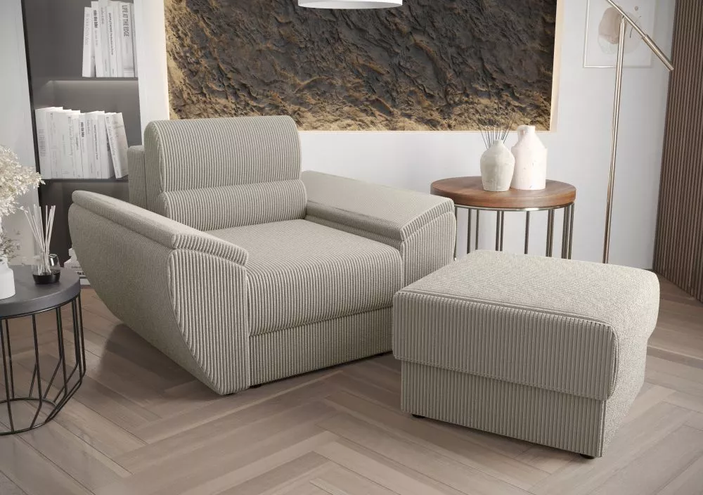 Komplekts Rebi 1S+P Standard · Sudrabs · 80 × 120 × 78 cm