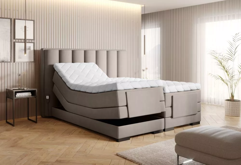Gulta Veros Electric Boxspring Standard Guļamvietas platums: 160 cm, Guļamvietas garums: 200 cm, · Kapučino · 178 × 217 