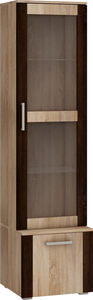 Grāmatu skapis Notti NOT 08 Korpusa krāsa: gaiša sonoma, Elementu krāsa: gaiša sonoma + tumša sonoma, · 50.2 × 46 × 195 