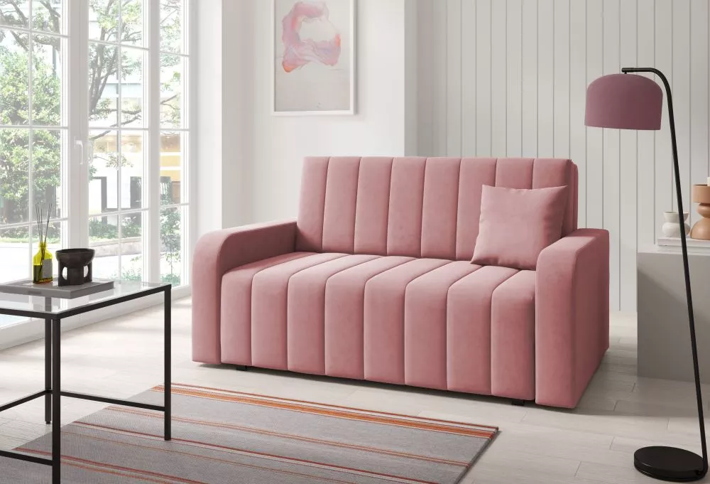 Mīksts krēsls Marko 3 standard Sēdvietas dziļums: 60 cm, · Rozā · 155 × 97 × 85 cm