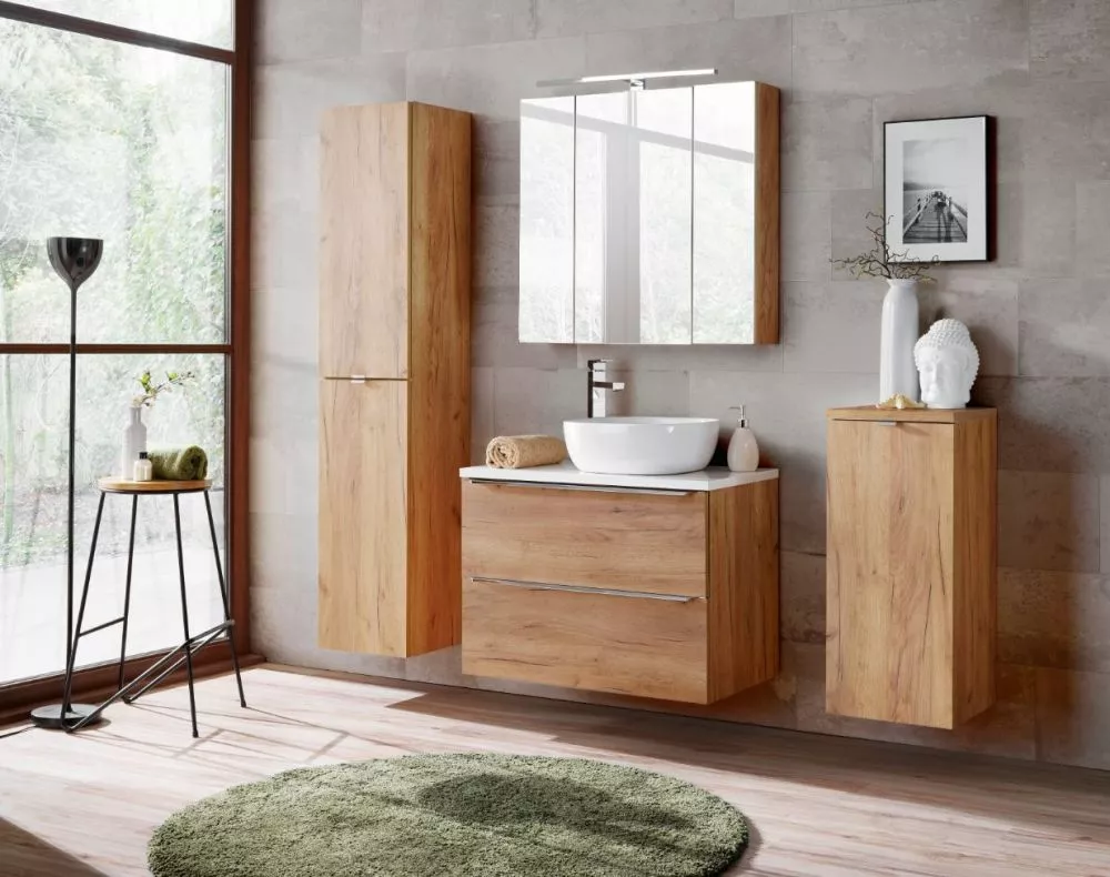Vannas istabas komplekts Capri Oak 2 ar LED · Zelta ozols · 170 × 46 cm