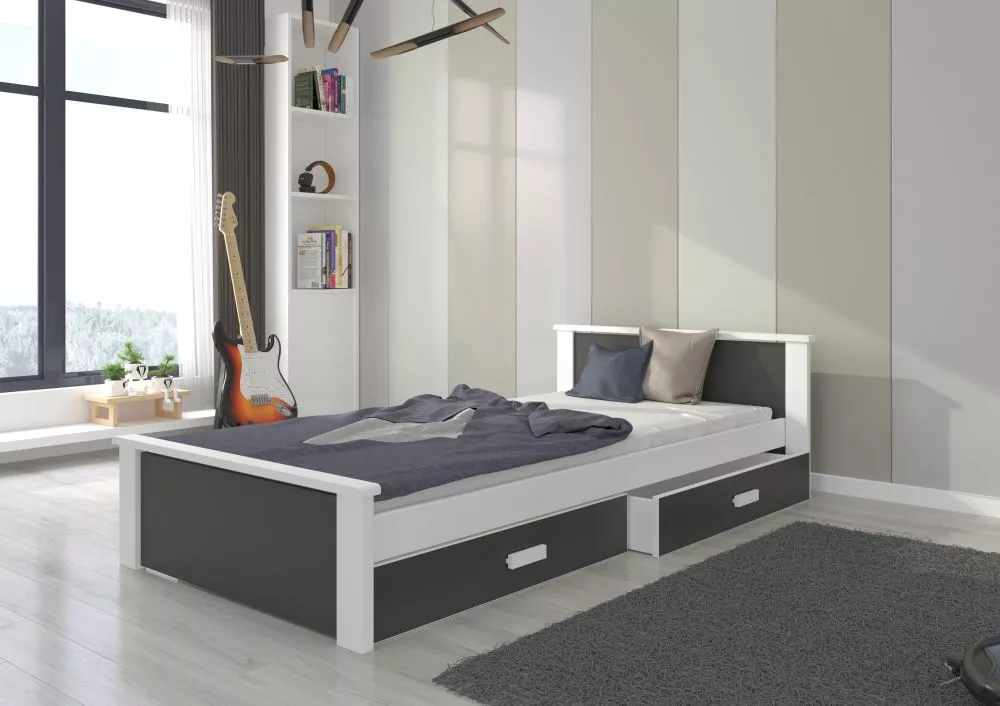 Bērnu gulta Aldo 80x180 ar stelāžu Guļamvietas platums: 80 cm, Guļamvietas garums: 180 cm, · 99 × 210 × 72 cm