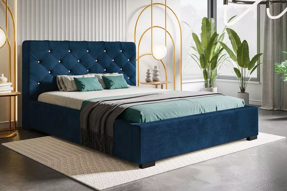 Gulta Bed 11 standard ar stelāžu Guļamvietas platums: 90 cm, Guļamvietas garums: 200 cm, stelāžas tips: koka, · Zils · 1