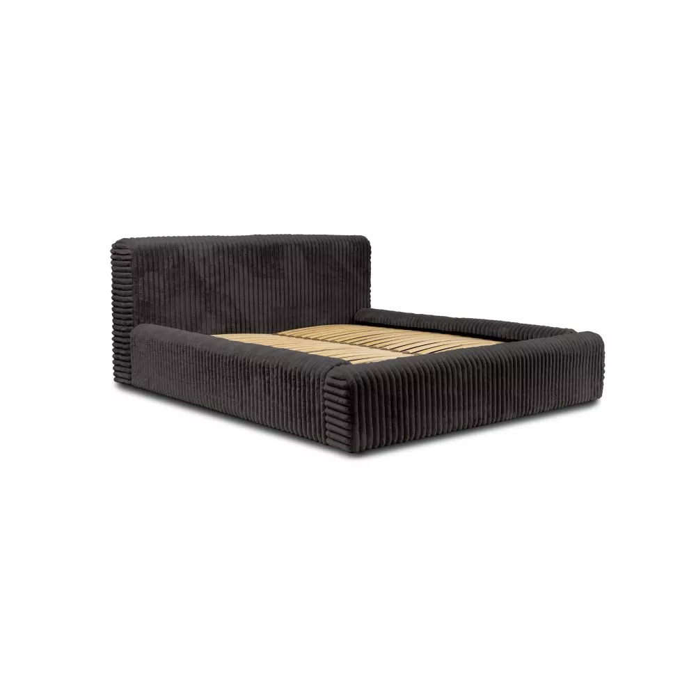 Gulta Hana Standard ar stelāžu Guļamvietas platums: 160 cm, Guļamvietas garums: 200 cm, stelāžas tips: koka, · Melns gra