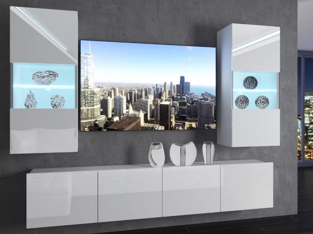 Sekcija Imperium 7 ar LED Korpusa krāsa: balts, · 200 × 36 cm