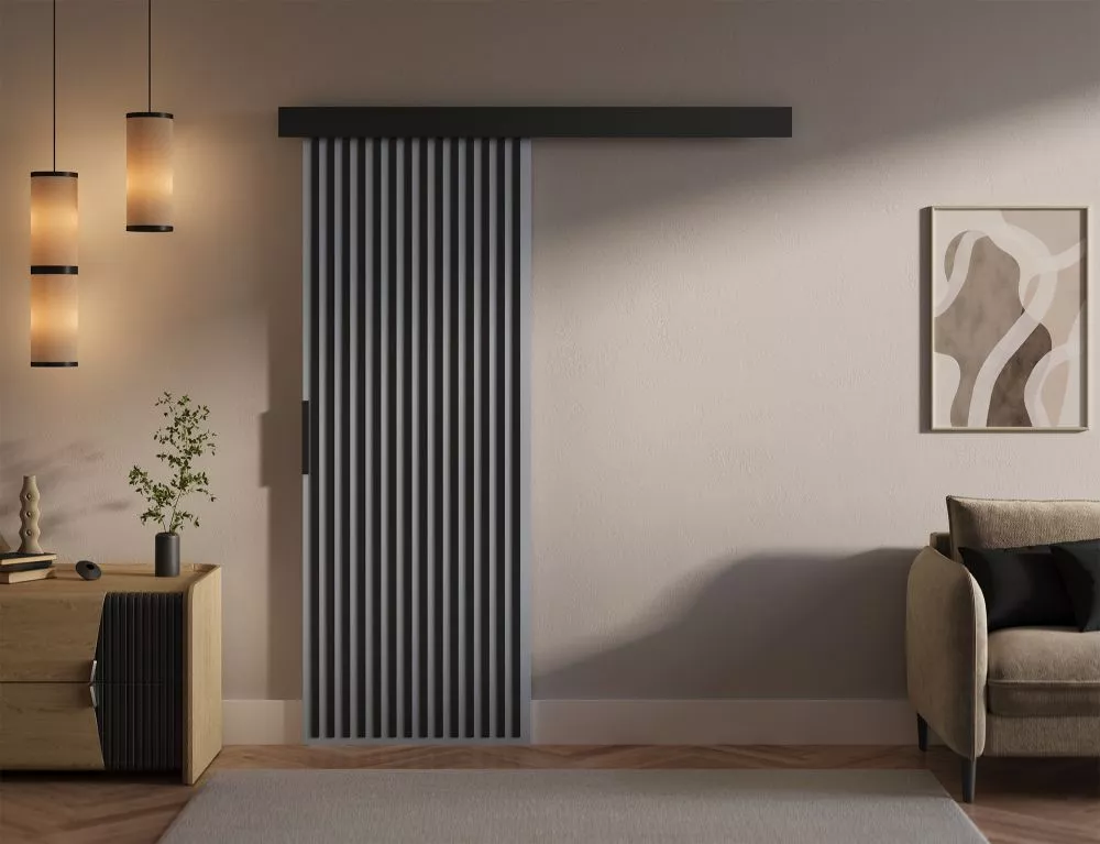Bīdāmās durvis Perion · Pelēks · 76 × 205 cm