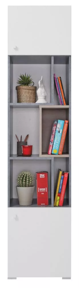 Plaukts Sigma SI6 · Betons + balts + ozols · 45 × 190 × 40 cm