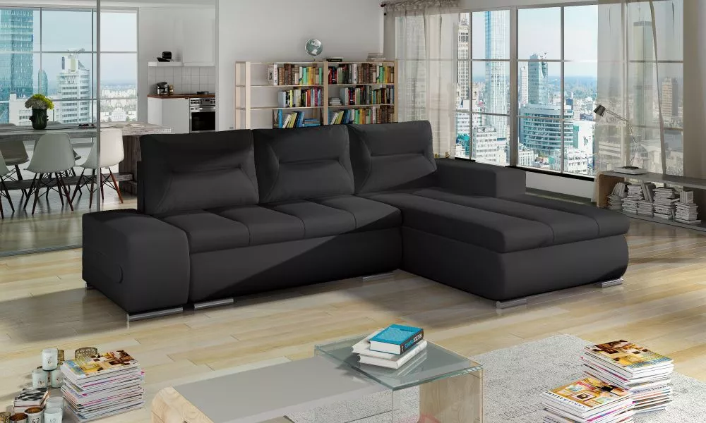 Dīvāns Ottavio standard · Melns · 180 × 275 × 85 cm