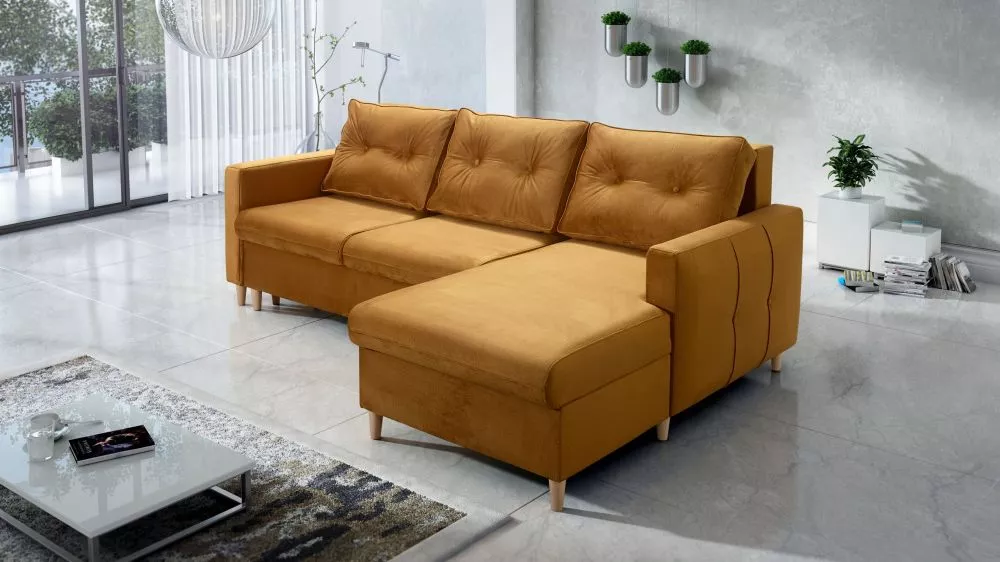 Dīvāns Cloud Comfort standard · Tumši dzeltens · 154 × 232 × 95 cm