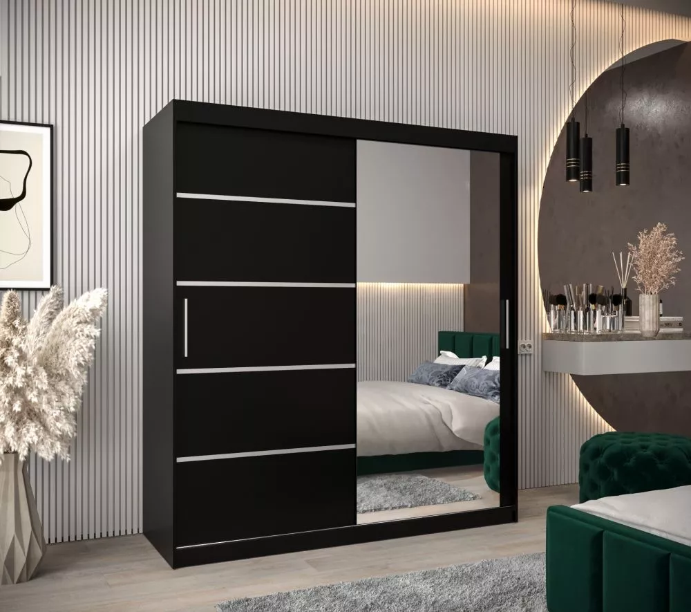 Skapis Verona 2 · Melns · 180 × 62 × 200 cm