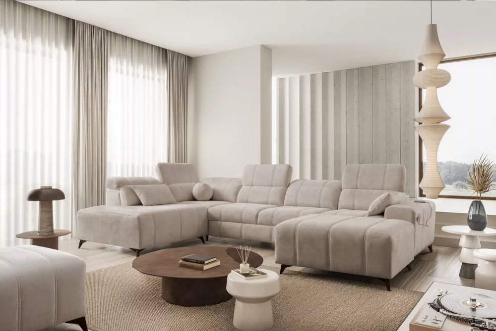 Dīvāns Dafne 6 Spring Standard · Kapučino · 216 × 345 × 77 cm