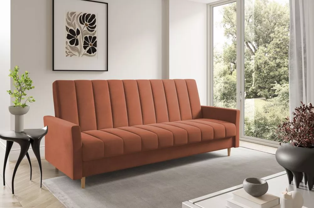 Dīvāns Sara Sofa standard · Oranžs · 90 × 227 × 93 cm