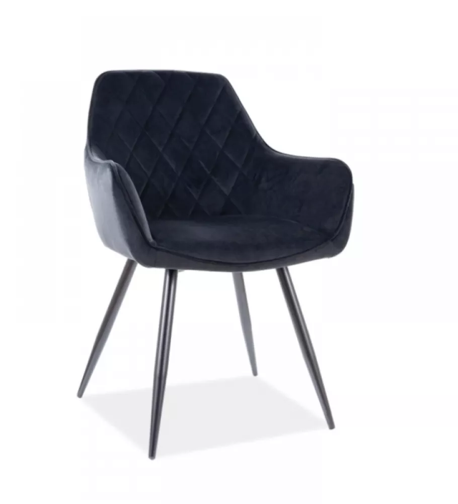 Krēsls Linea Velvet · Melns · 82 × 43 × 43 cm