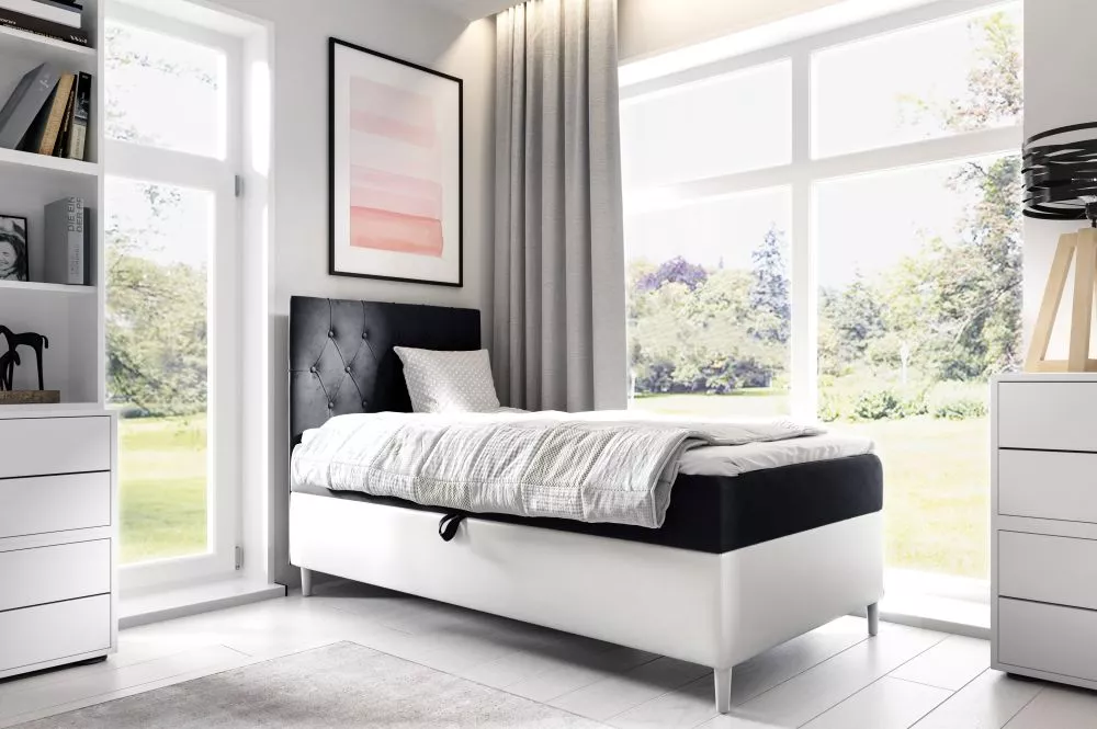 Gulta Filip 1 R Boxspring Standard Guļamvietas platums: 90 cm, Korpusa krāsa: balts, Guļamvietas garums: 200 cm, · 90 × 