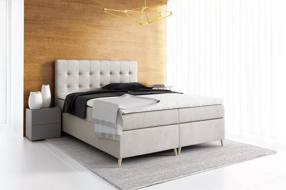 Gulta Avanti Boxspring Premium Standard Guļamvietas platums: 160 cm, Guļamvietas garums: 200 cm, · Gaiši bēšs · 164 × 20
