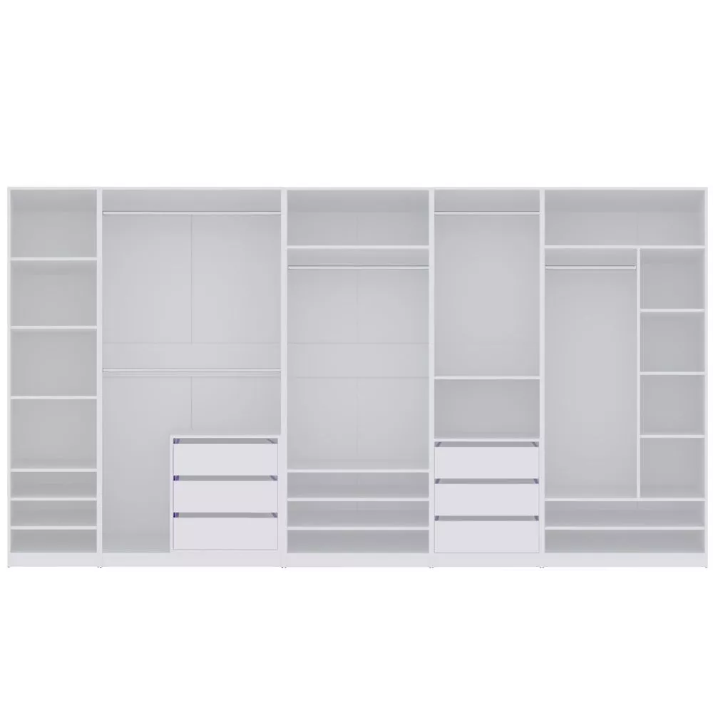 Skapis Tres Set 13 · Balts · 380 × 51 × 206 cm