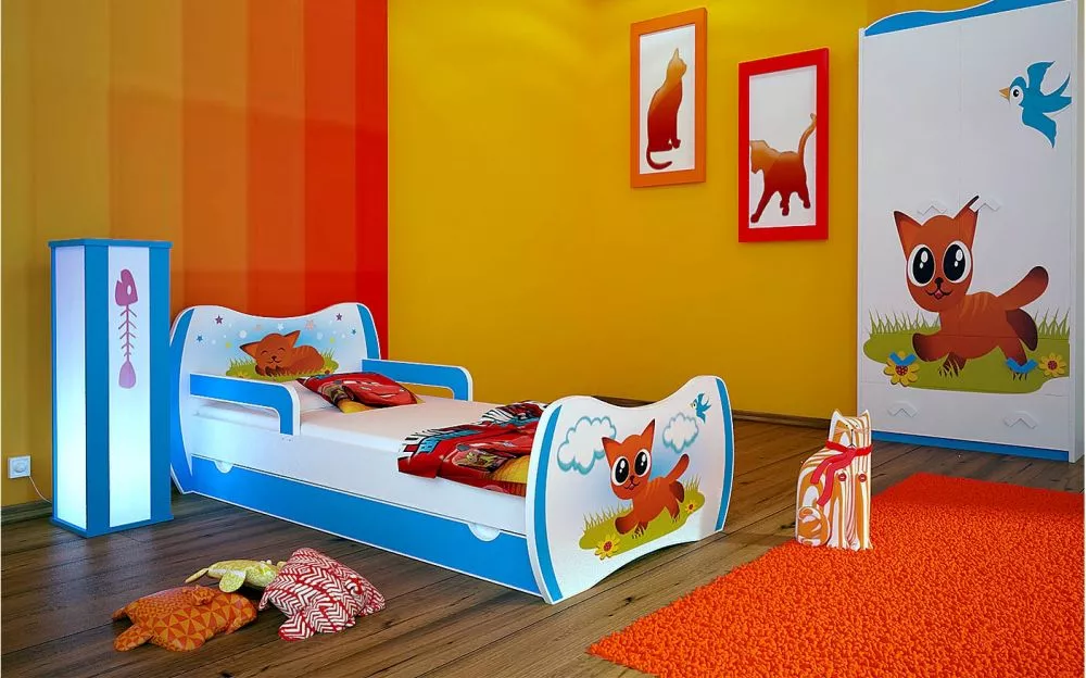 Bērnu gulta Dream L06 180x90 DM20 ar stelāžu Guļamvietas platums: 90 cm, Guļamvietas garums: 180 cm, · 114 × 184 × 71 cm
