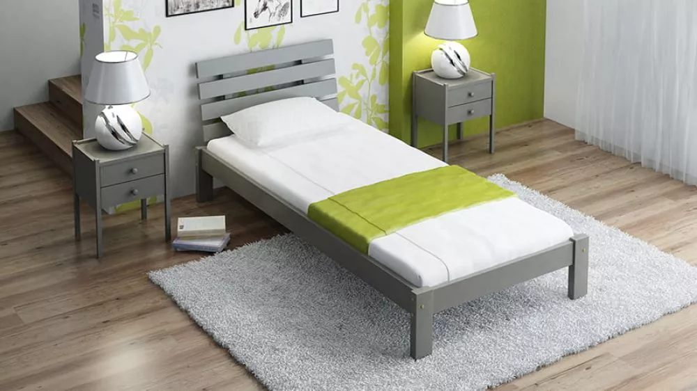 Gulta Klara ar stelāžu Guļamvietas platums: 90 cm, Guļamvietas garums: 200 cm, · Pelēks · 100 × 208 × 83 cm