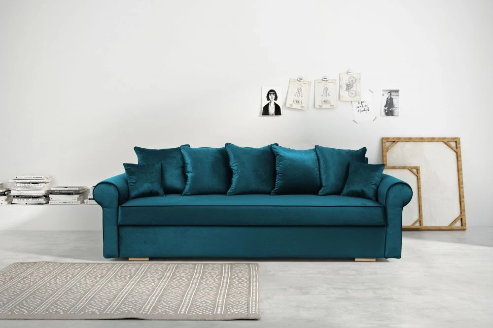 Dīvāns Madera Comfort standard · Tirkīzs · 87 × 237 × 100 cm