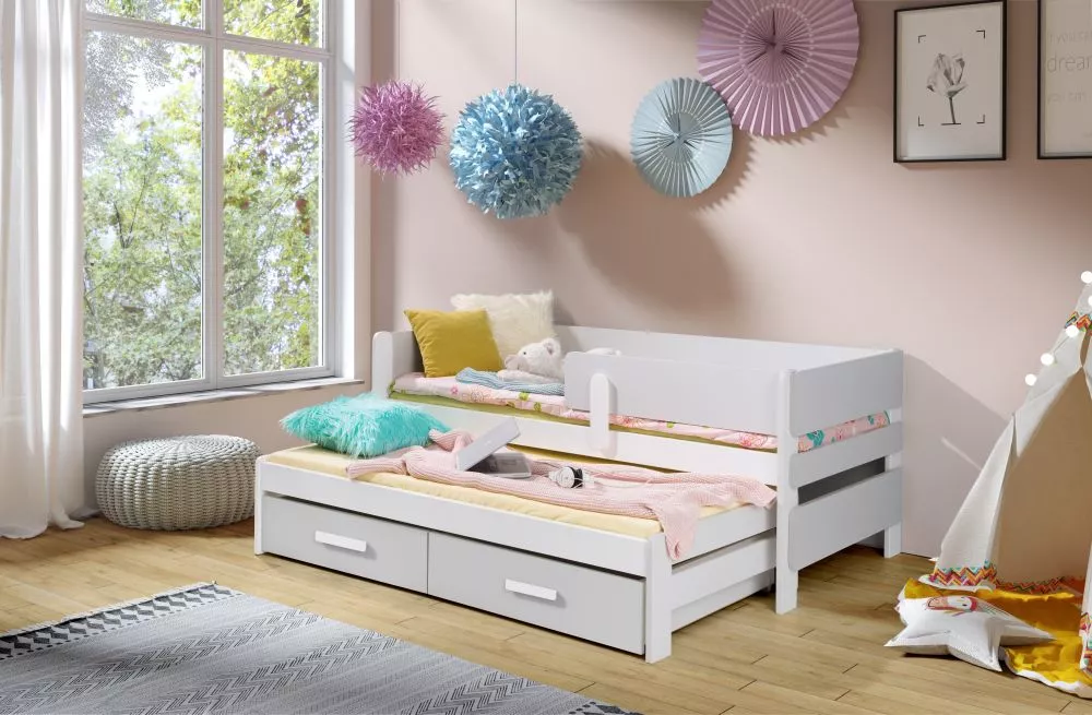 Bērnu gulta Solano ar stelāžām Guļamvietas platums: 80 cm, Guļamvietas garums: 180 cm, · 93 × 190 × 78 cm