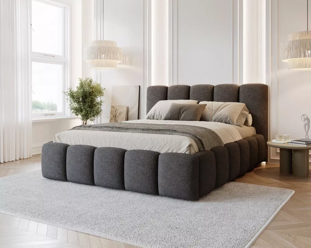 Gulta Daisy Standard ar stelāžām Guļamvietas platums: 160 cm, Guļamvietas garums: 200 cm, stelāžas tips: metāla, · Tumši