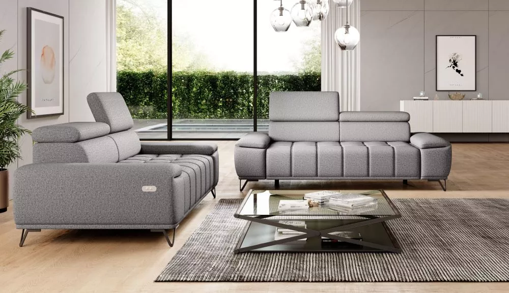 Komplekts Palladio 3S+2S Standard · Pelēks · 110 × 212 × 77 cm