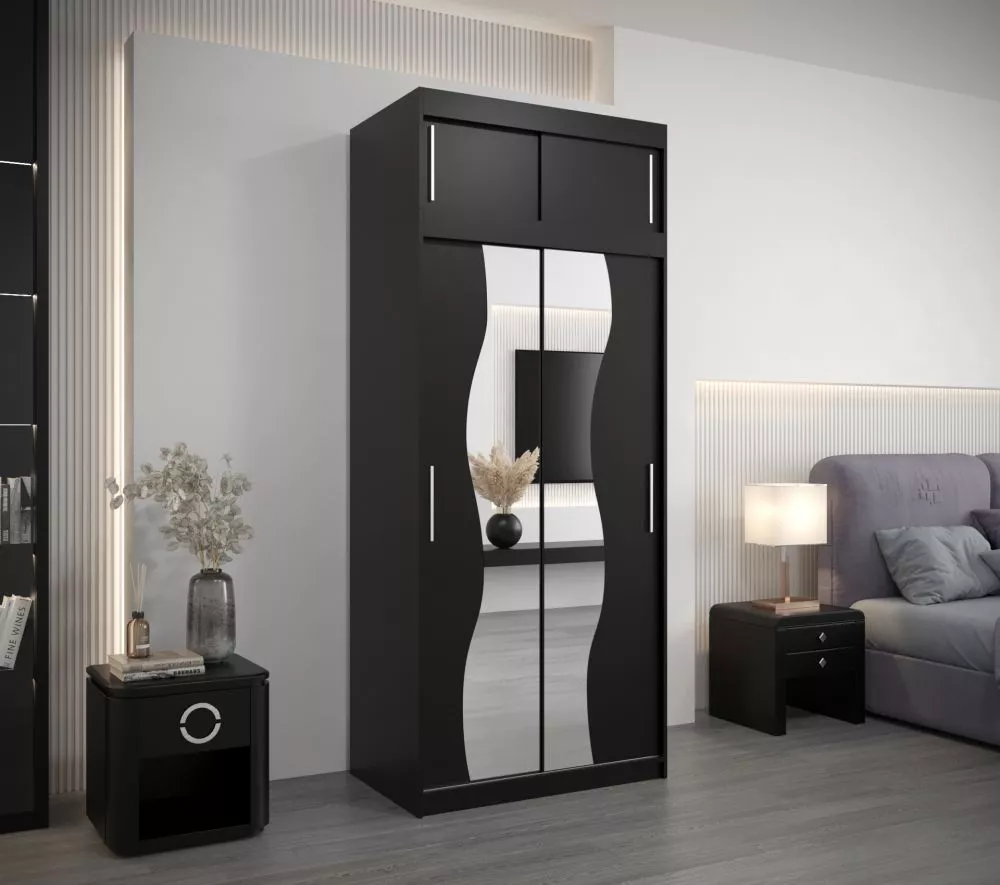 Skapis Madryt Plus · Melns · 100 × 62 × 240 cm
