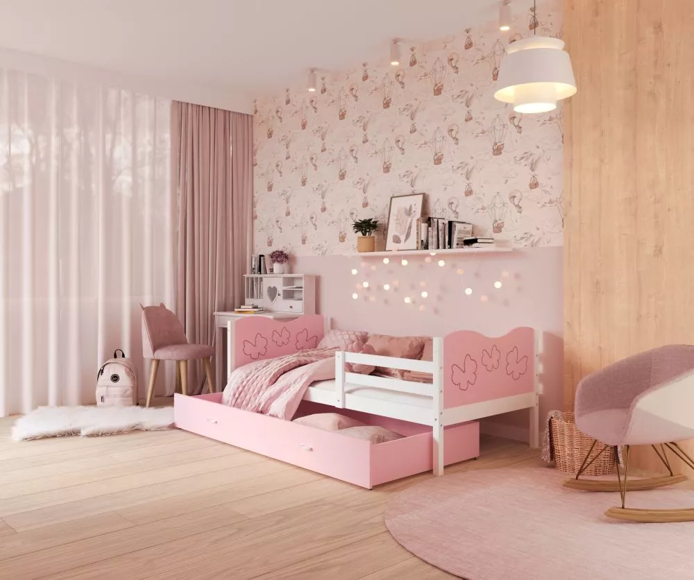 Bērnu gulta Max P MDF 80x190 ar stelāžu Guļamvietas platums: 80 cm, Guļamvietas garums: 190 cm, · 86 × 198 × 74 cm