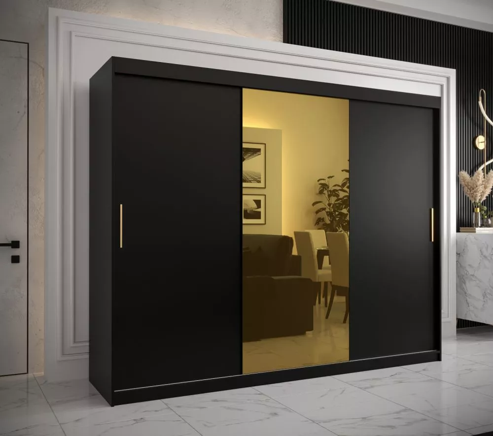 Skapis Golden T1 · Melns · 250 × 62 × 200 cm
