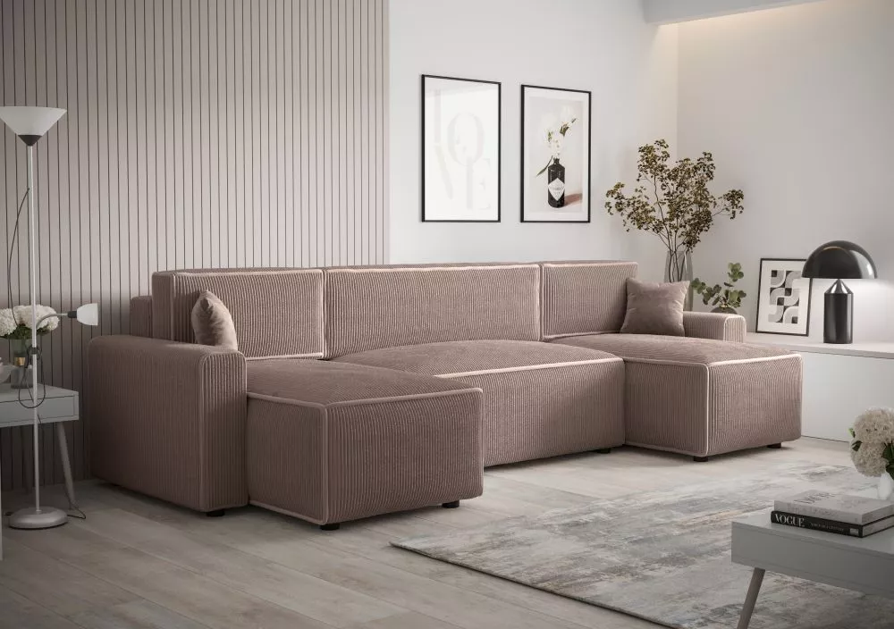Dīvāns Mira U Bis Standard · Kapučino · 140 × 301 × 90 cm