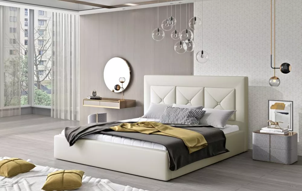 Gulta Cloe Standard ar stelāžu Guļamvietas platums: 180 cm, Guļamvietas garums: 200 cm, stelāžas tips: metāla, · Krēma ·