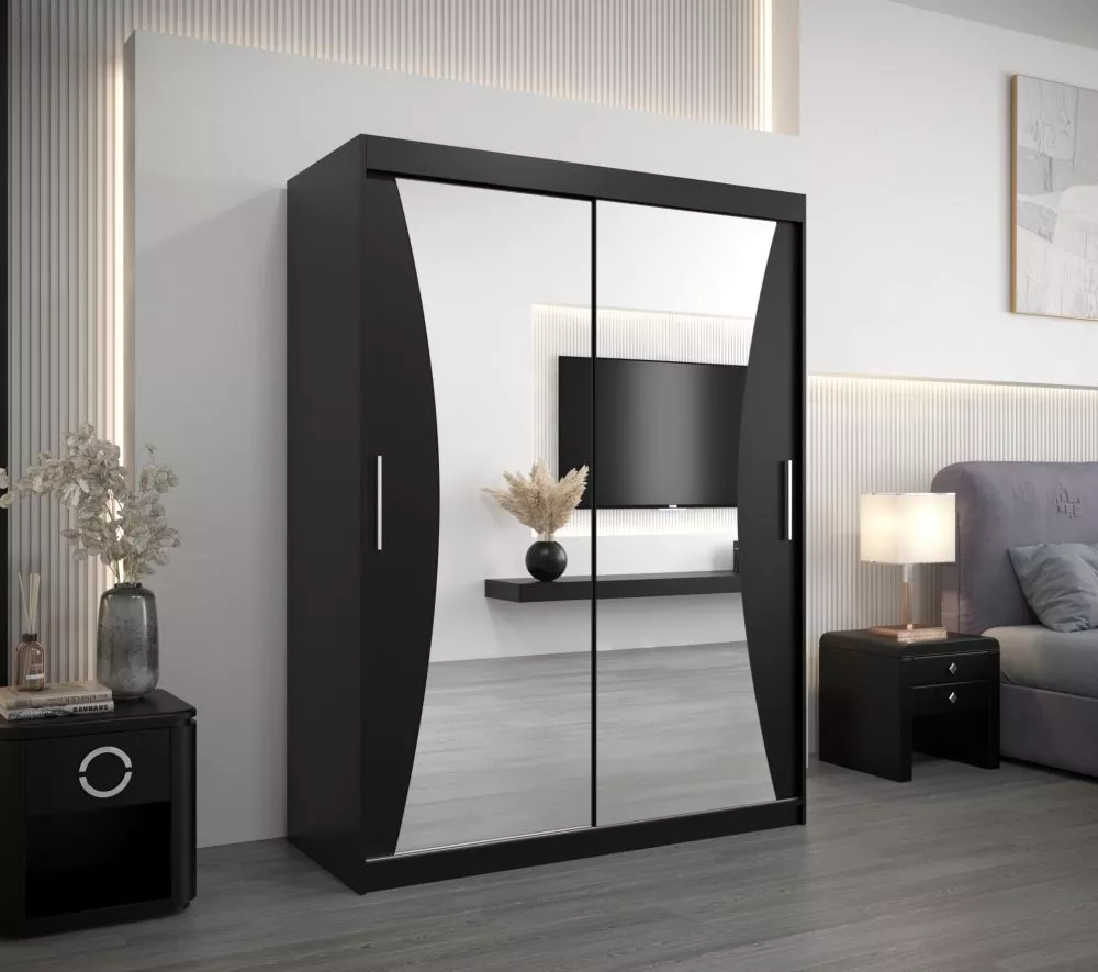 Skapis Monaco · Melns · 150 × 62 × 200 cm