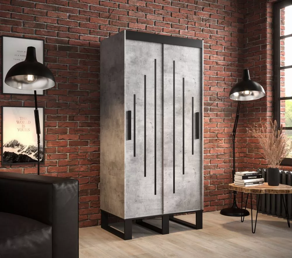 Skapis Loft Y · Betons · 100 × 62 × 212 cm