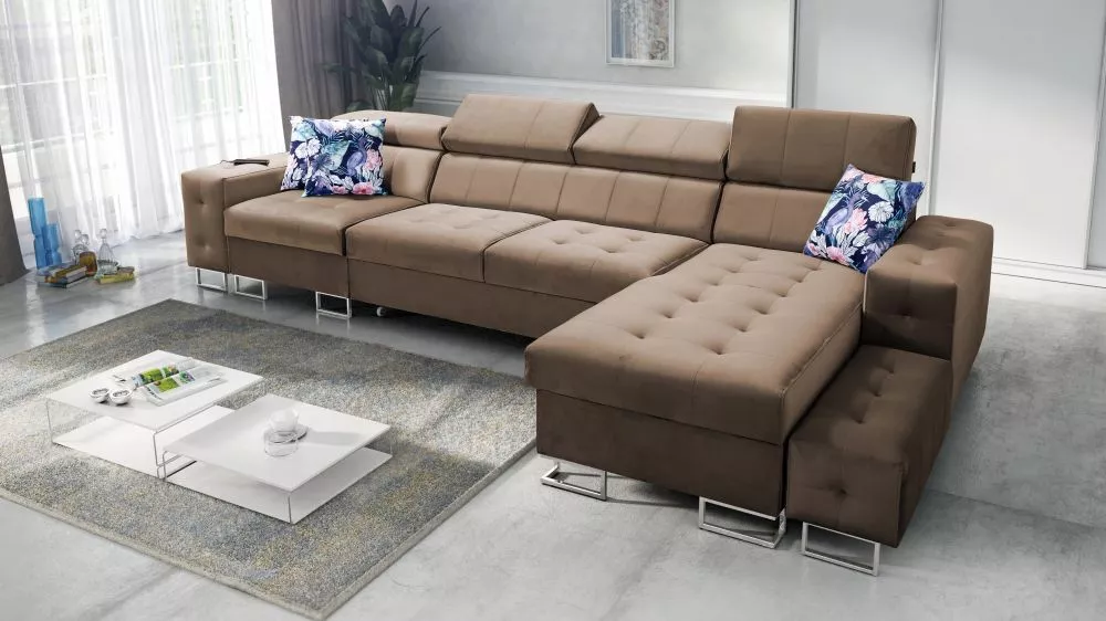 Dīvāns Hilton 11 Standard · Brūns · 183 × 370 × 83 cm