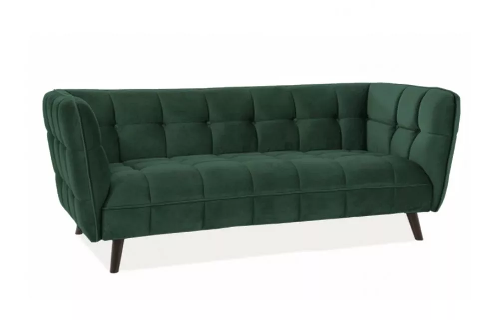 Dīvāns Castello Velvet 3 · Zaļš · 85 × 200 × 78 cm