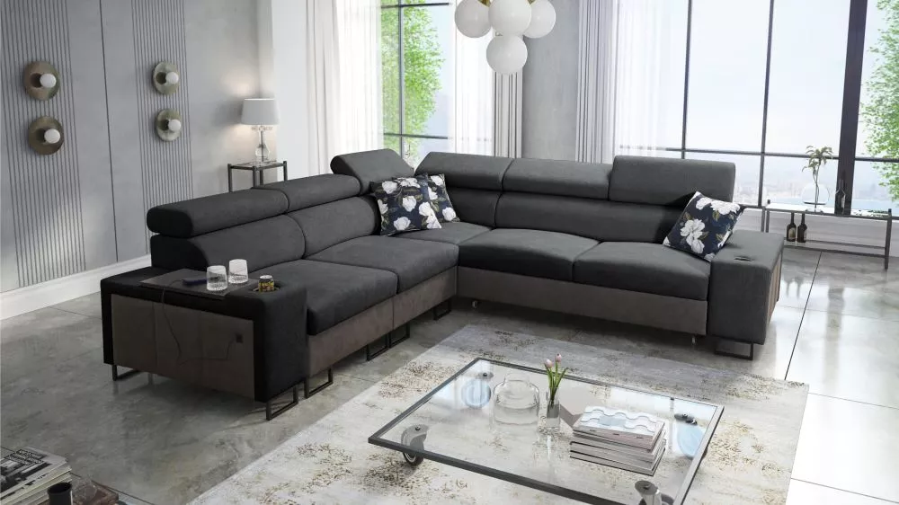 Dīvāns Melody 3 Premium Standard · Grafīts · 282 × 282 × 84 cm