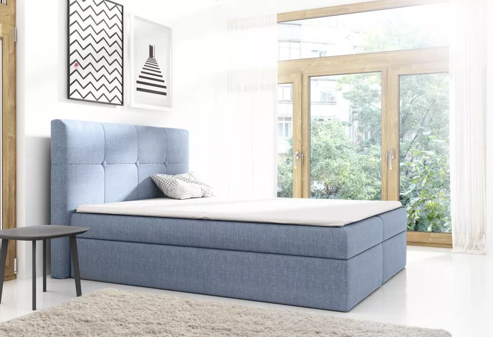 Gulta Livorno Premium Boxspring Standard Guļamvietas platums: 180 cm, Guļamvietas garums: 200 cm, · Zili pelēks · 180 × 