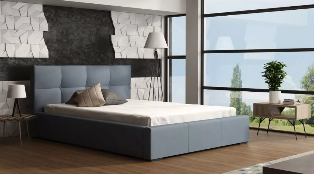 Gulta Genua Standard ar stelāžu Guļamvietas platums: 160 cm, Guļamvietas garums: 200 cm, · Zils · 178 × 220 × 34 cm