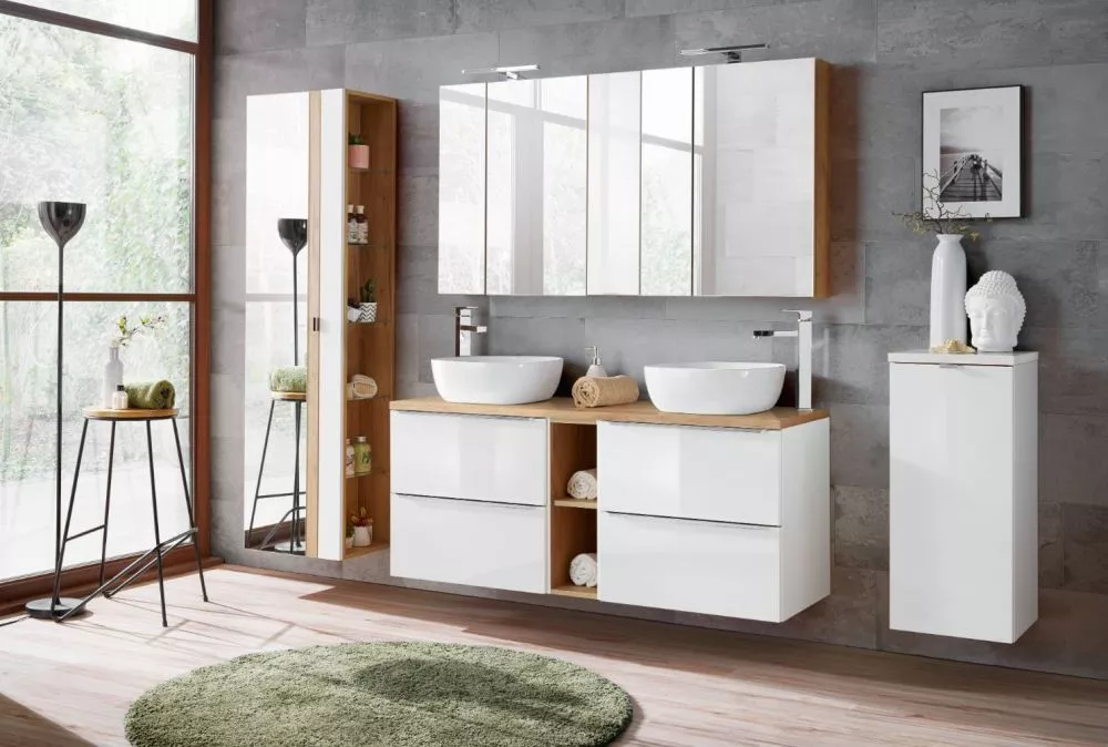 Vannas istabas komplekts Capri White 4 ar LED · 170 × 46 cm