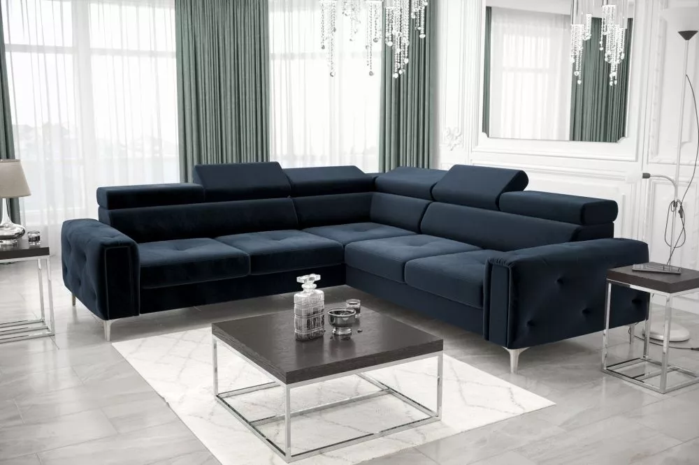 Dīvāns Orion 1 standard · Tumši zils · 255 × 255 × 78 cm