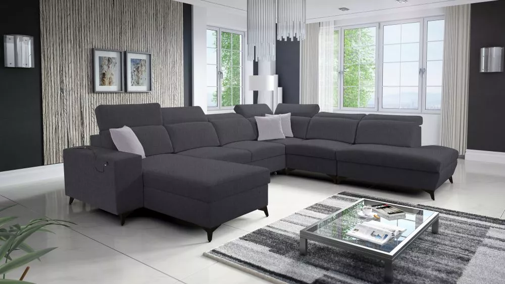 Dīvāns Bartone 10 Mix Standard · Tumši pelēks · 300 × 361 × 83 cm