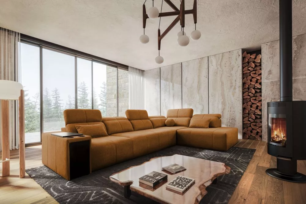 Dīvāns Mindy 11 Standard · Oranžs · 230 × 350 × 77 cm